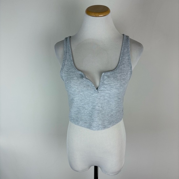 Aritizia TNA Waffle Crop Top Gray Size M - Picture 5 of 10